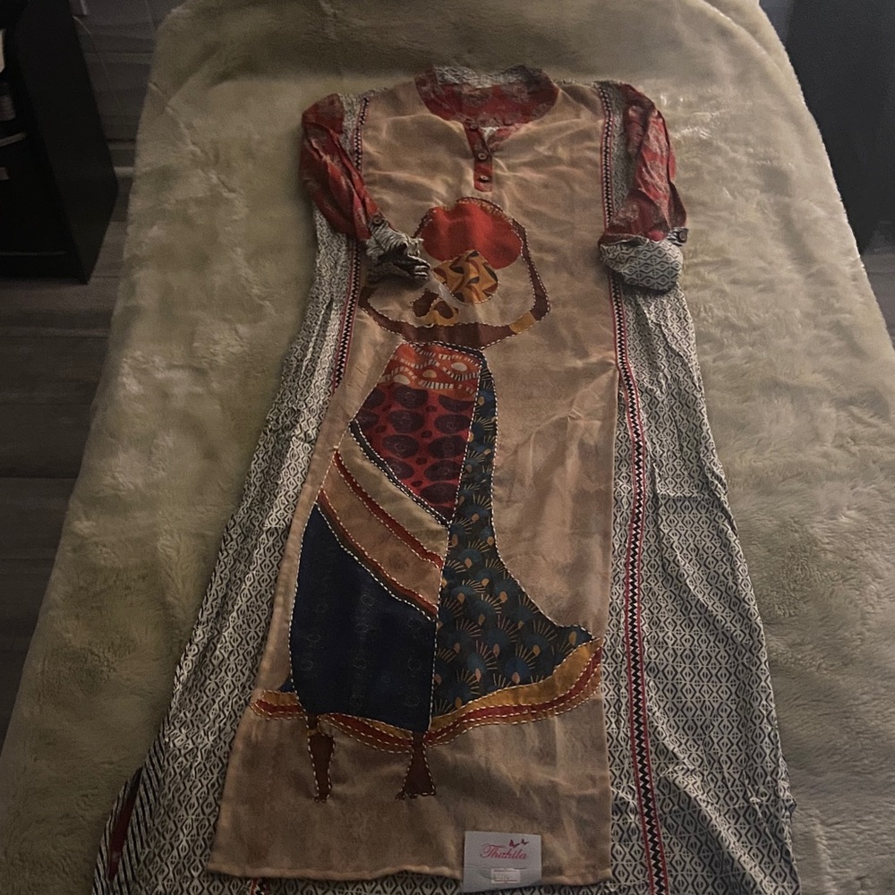 Multicolor Ethnic Print Dress